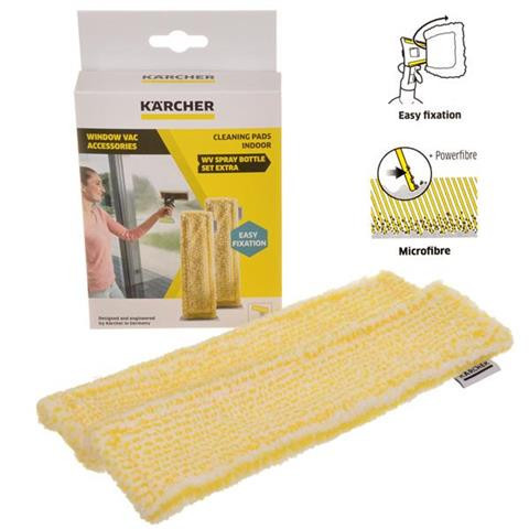 Set Original de Perne de Curățare din Microfibră cu Prindere cu Arici - Compatibil cu Karcher WV 2, WV 5, WVP 10