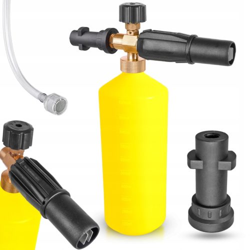 Duza de Spumare Galbenă Profesională cu Rezervor de 1L pentru Karcher K2, K3, K4, K5, K6, cu Duza de 1,25 mm