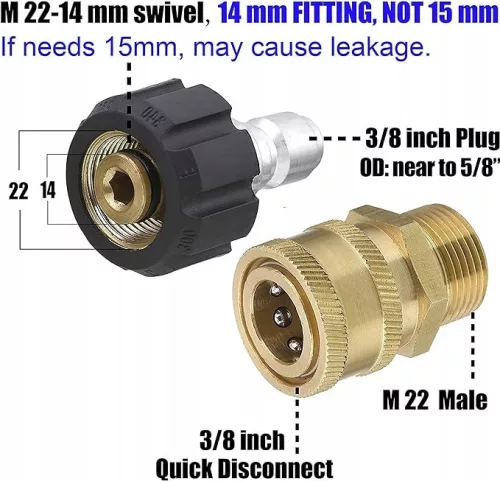 Raccord Rotativ M22M-M22F pentru Spălătoare cu Presiune Karcher și Kranzle