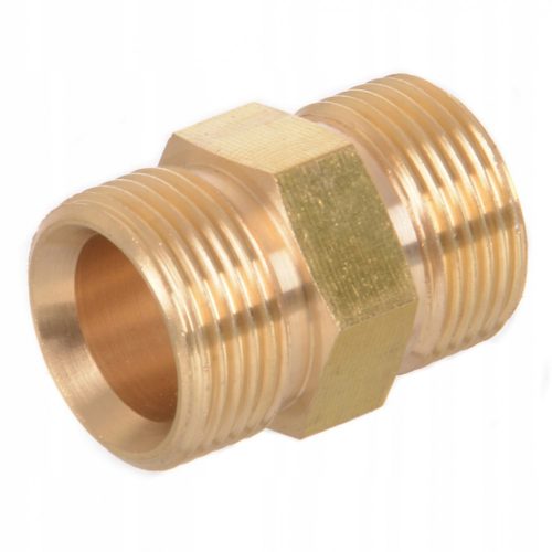 Adaptor furtun înaltă presiune M22-M22x1,5 din alamă pentru prelungire furtun, compatibil Lavor Black&Decker