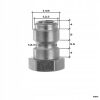 Conector Rapid cu Filet Interior 3/8" din Oțel Inoxidabil pentru Spălătoare cu Presiune, 200 bar, 90°C, 40 litri/minut