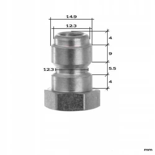 Conector Rapid cu Filet Interior 3/8" din Oțel Inoxidabil pentru Spălătoare cu Presiune, 200 bar, 90°C, 40 litri/minut