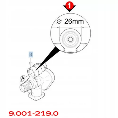 Cap de pompă original pentru spălătoare cu presiune înaltă Karcher K 2.98, K 3.97, K 3.99, K 360 (9.001-219.0) cu regulator de presiune încorporat și conexiune standardizată de 26 mm