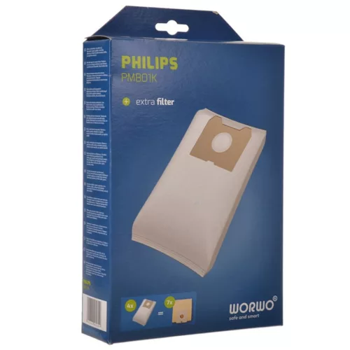 4x szintetikus mikroszálas porzsák + motorvédő szűrő + mikroszűrők Philips Triathlon 1400, Triathlon 2000, Athena és Duathlon porszívókhoz (PMB01K)