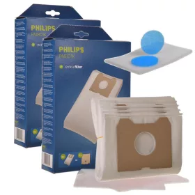 8x szintetikus mikroszálas porzsák + motorvédő szűrő + mikroszűrők Philips Triathlon 1400, Triathlon 2000, Athena és Duathlon porszívókhoz (PMB01K)