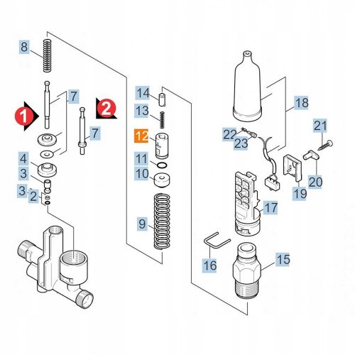 Piston cu Mikroîntrerupător Compatibil cu Karcher HDS 555, 557, 600, 695, 697, 790, 895 - Cod 5.553-265.0
