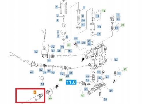 Original Karcher SDS Furtun, Amortizor Vibrații pentru Spălătoare cu Presiune Mare DN13 (4.440-796.0 / 6.391-629.0)