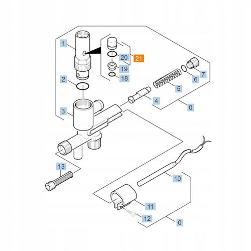 Dugattyu cu Garnitură de Protecție și Conector Supapă cu Blocare Kärcher - Compatibil HDS 1195, 1295, 695, 795, 801, 895, 995, 1000 BE/D