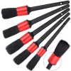 Set Detaliere Auto cu 5 Pensule, Kit de Curățare Detalii cu Peri Naturali, fără Componente Metalice
