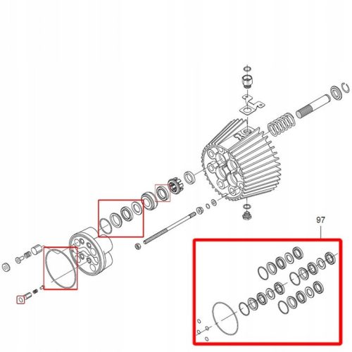 Kit de Etanșare Original Nilfisk, Diametru 24 mm, Compatibil cu Modelele POSEIDON 7, NEPTUNE 7, MC 7P, MH 7P, KEW (1119571)