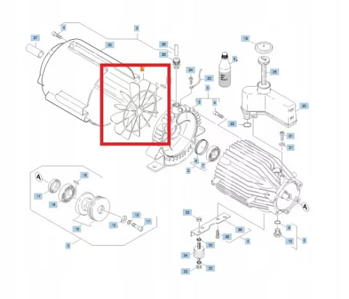 Ventilator Oscilant Kärcher pentru HDS 558 698 798 HD 895 - 183 mm x 35 mm