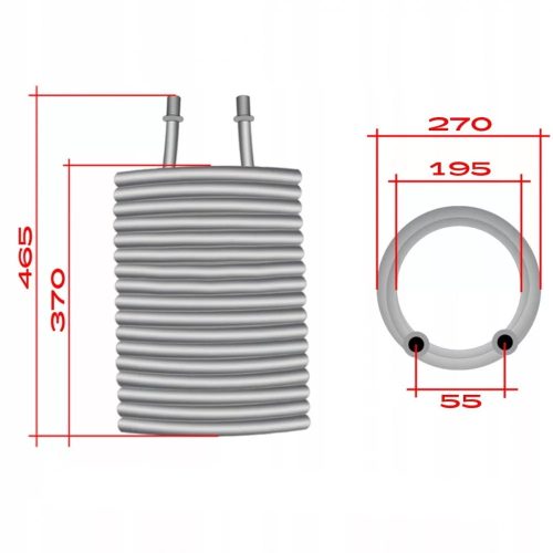 17 Spirale de Încălzire Filetată pentru Karcher HDS 895, 695, 795, 995, cu Conexiuni 2 x M22x1,5 mm