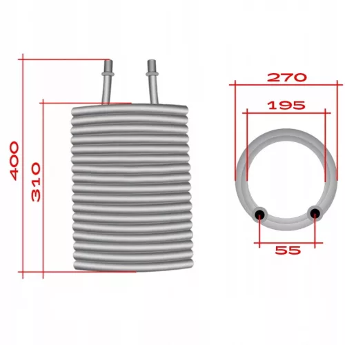 Element de Încălzire cu 14 Spirale pentru Spălătoare cu Presiune Înaltă Karcher HDS, Conexiune M22x1,5 mm