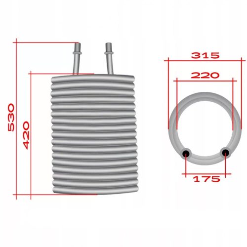 Furtun Spiralat de Încălzire, 15 Spirale pentru Karcher HDS 1295, 1195, 1290, 1150, 1250, Compatibil cu Conector 2 x M22x1,5 mm