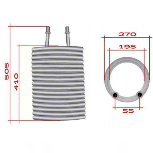 19 Spirale de Încălzire cu Filet pentru Spălătoare cu Presiune Mare Karcher HDS 695, 695s, 795, 895, 895s, 995s, 995s, cu Conexiune M22x1,5 mm