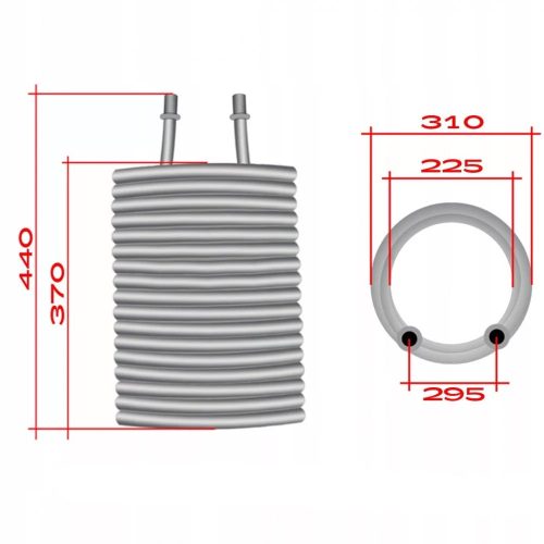 Element de încălzire EHRLE pentru mașini de spălat cu presiune înaltă 2 x 3/8" cu conexiune filetată internă
