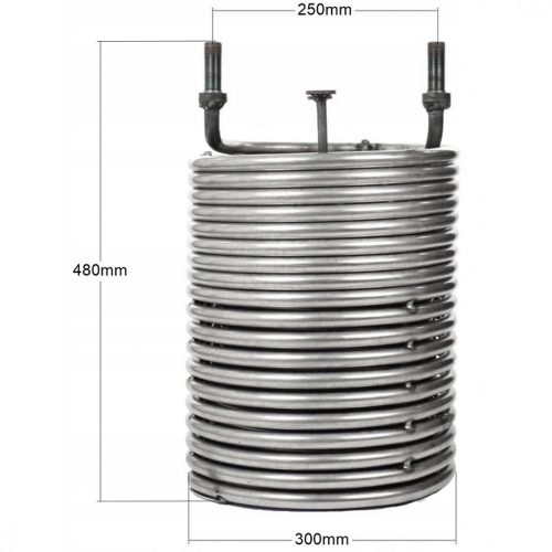 Spiral Încălzitor din Oțel pentru Mașini de Spălat cu Presiune Portotecnica IPC Futura Profi Faip, 19 Spirale, Filet M22, Fabricat în Germania