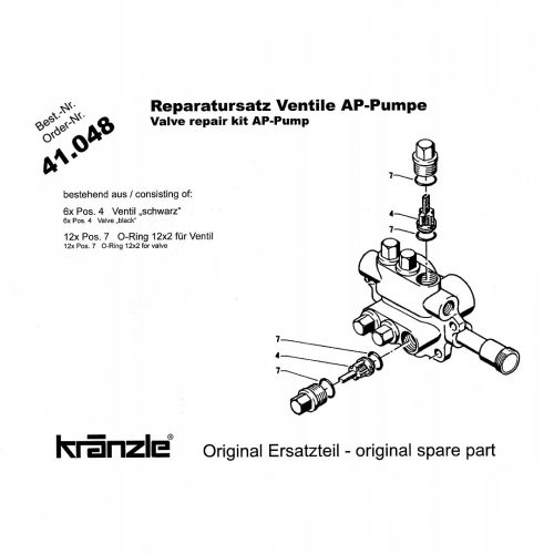 Kit de Reparație pentru Pompe Kranzle - Supape și Garnituri Inel O (6x Supapă 29,5x16 mm, 12x Garnitură Inel O 12x2 mm)