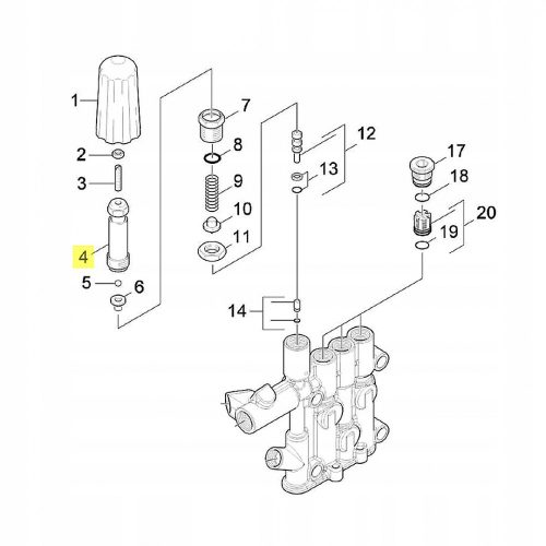 Șurub Hexagonal Filetat pentru Supapă de Reglare a Presiunii Kärcher - Compatibil cu Seria HDS
