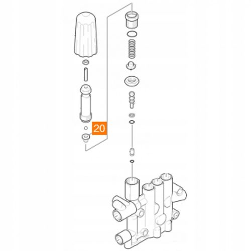 Supapă de Reglare a Presiunii Kärcher pentru Modelele HDS - Compatibilă cu Seria HDS 13/20, 10/20, 8/18 (Cod: 5.582-121.0)