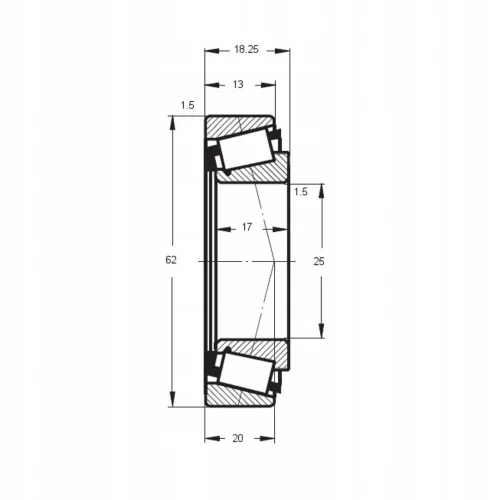 Motor cu Rulment Conic Karcher HD 6/16-4M, HD 7/18-4M, HD 9/19M - Rulment European de Înaltă Calitate, 1-Șir, Dimensiuni: 25 x 62 x 18,25 mm, Cod Produs: 6.401-399.0