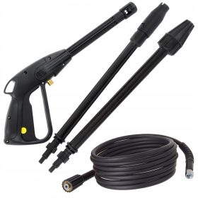   Set Pistol de Înaltă Presiune cu Lance, Cap Ajustabil și Cap Turbo, Furtun de 5 Metri Compatibil cu Spălătoare Karcher Seria K, 160 bar, 60°C