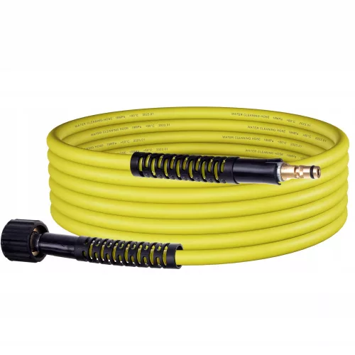 Furtun de înaltă presiune 5m, 180 bar – Compatibilitate Karcher K2-K7, Conector M22 și Conectare prin clic (galben)