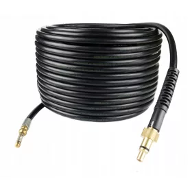   Tub flexibil de 15 metri pentru curățarea canalelor compatibil cu Lavor și Parkside, cu duză cu arc, presiune de 160 bari și temperatură de 60°C