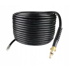   20 Metri Furtun de Curățare Canalizare Împletit din Nailon pentru Nilfisk și Stihl - 200 Bari, 60 °C, Conector Baionetă, 3+1 Duze