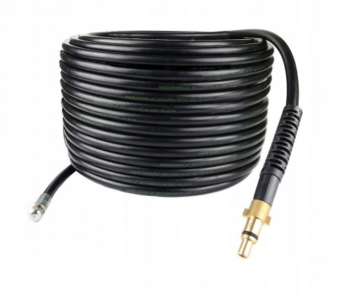 20 Metri Furtun de Curățare Canalizare Împletit din Nailon pentru Nilfisk și Stihl - 200 Bari, 60 °C, Conector Baionetă, 3+1 Duze