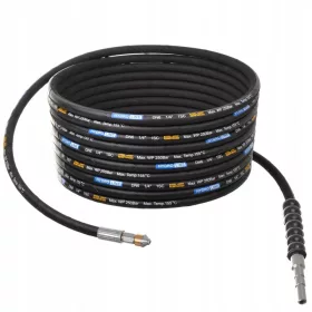   Tub de Curățare Canalizare cu Cap Rotativ, 20 Metri, Compatibil cu Nilfisk Alto, Poseidon, Neptun, Kew, Kranzle D1, 250 BAR, 155°C, Diametru 6 mm, Împletitură din Oțel