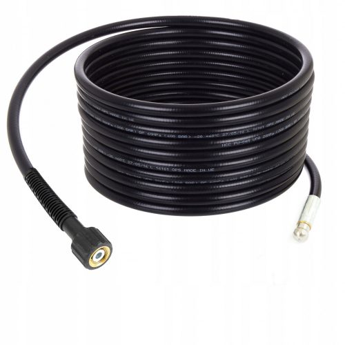 Tub de Curățare a Canalizării de 25 de Metri Compatibil cu Spălătoare cu Presiune Karcher, Plastic Durabil, Conector Rapid, Acoperire de Nailon