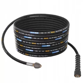   Furtun de Curățare Canalizare 30m DN6 150 BAR cu Duza Turbo Rotativă - Compatibil cu Aparatele de Curățare Karcher HD HDS, Kranzle