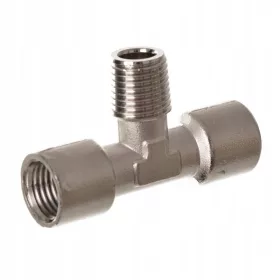   Distribuitor T pentru Generatoare de Spumă 24L și 50L, cu Conector 1/4" Feminin-Masculin-Masculin, din Oțel Nichelat