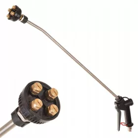  Pistol Pneumatic Cu Lansetă și Cap Cu 4 Duze pentru Spumante Pneumatice - 24L și 50L Capacitate, Lansetă de 600 mm, Presiune Maximă 25 bar