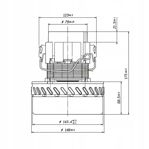 Motor de Aspirație Universal 1400W, 175 mm, cu Turbină Dublă