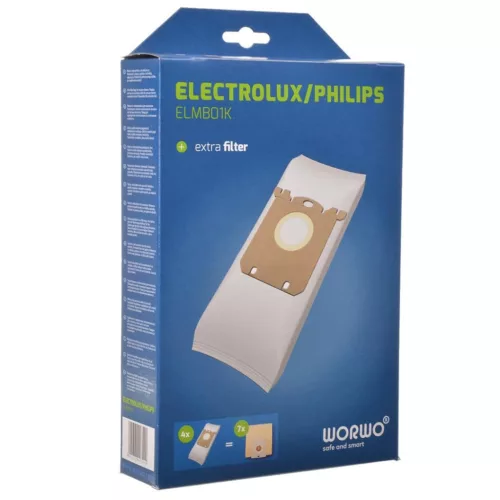 4x porzsák ELECTROLUX PHILIPS AEG S-bag Classic Performance ELMB01K, E201SM (UltraSilencer, Ergospace, Ergoclassic, Oxygen Plus, Jetmaxx, Ultra One, Viva Control, Accelerator, CLario) porszívókhoz