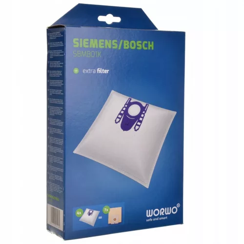 12 db szintetikus porzsák Bosch GL-30, Siemens porszívókhoz (SBMB01K cikkszám kiváltására)