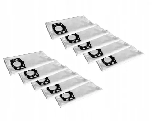 10 db-os prémium mikroszálas porzsák készlet Karcher WD4, WD5, WD6, MV4, MV5, MV6 porszívókhoz - 2.863-006.0 kiváltására