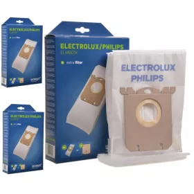 12x porzsák ELECTROLUX PHILIPS AEG S-bag Classic Performance ELMB01K, E201SM (UltraSilencer, Ergospace, Ergoclassic, Oxygen Plus, Jetmaxx, Ultra One, Viva Control, Accelerator, CLario) porszívókhoz