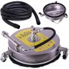 Cap de curățare profesional din oțel inoxidabil T-racer pentru suprafețe pavate cu sistem de absorbție gravitațională a apei, compatibil cu spălătoare de înaltă presiune, 38 cm - 720-1800 l/h, 160-275 bar, cu conexiune de 6,3 mm