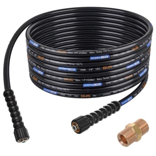 Furtun Hidraulic Flexibil HydroLine NETED DN6 1SC, 15m, Presiune Înaltă, Conectori M22 - Compatibil Karcher HD, HDS și Kranzle