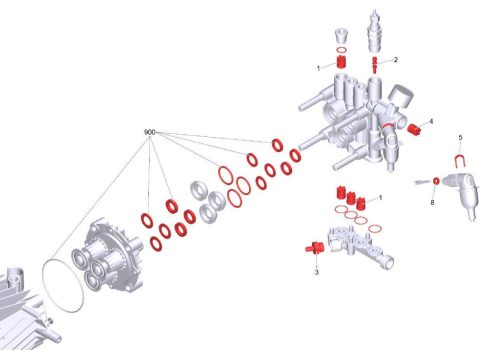 Kit Reparare Pompa KARCHER HDS 8/18-4C, 7/16-4C, 6/14-4C pentru Spălător cu Presiune, Piston 18mm (2.884-008.0)