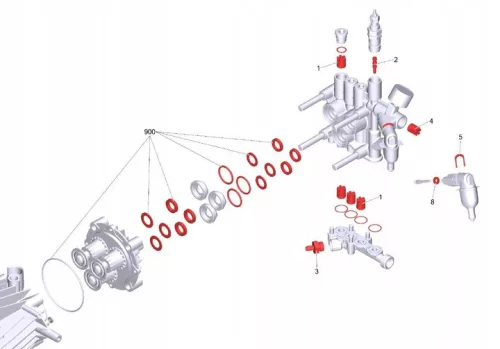 Kit de Reparare Pompa KARCHER HDS 2000, 1195, 1295, 995 pentru Spălător cu Presiune Mare (2.883-302.0) pentru Piston de 22 mm