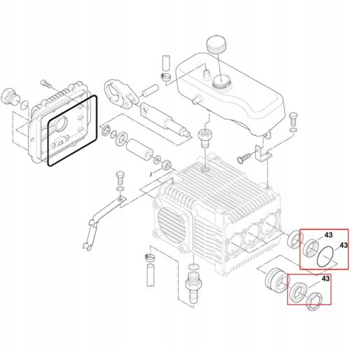 Set de etanșare Nilfisk Poseidon 5, Neptune 4 NP5 pentru mașini de spălat cu presiune înaltă, compatibil cu piston de 18 mm (301001148)