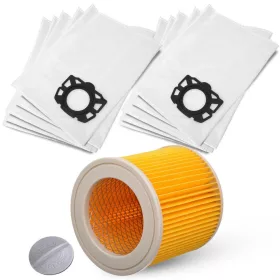   Set cu 10 Saci Sintetici Non-Țesuți și Filtru Întărit pentru Aspiratoare Karcher WD2 PLUS, WD3, SE 4001, SE 4002