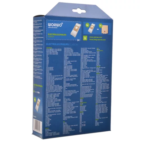 8x porzsák ELECTROLUX PHILIPS AEG S-bag Classic Performance ELMB01K, E201SM (UltraSilencer, Ergospace, Ergoclassic, Oxygen Plus, Jetmaxx, Ultra One, Viva Control, Accelerator, CLario) porszívókhoz