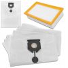 Set 5 Sacii Sintetici și 1 Filtru pentru Aspiratoare Karcher NT 30/1, 40/1, 50/1 TACT (Coduri 2.889-154.0 / 2.889-155.0)