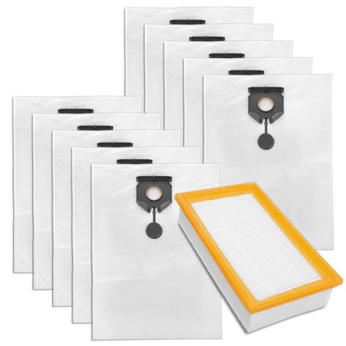 Set de 10 Sacii de Praf Sintetici și 1 Filtru pentru Aspiratoare Industriale Karcher NT 30/1 TACT, 40/1 TACT, 50/1 TACT
