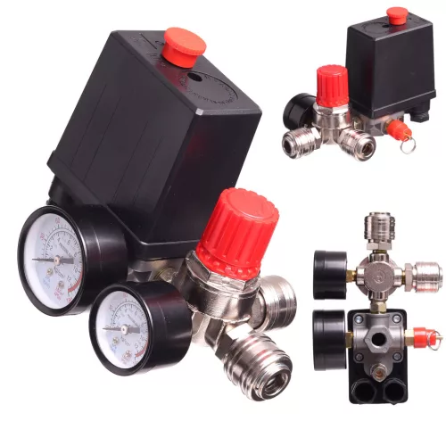 Regulator de Presiune pentru Compresor cu Manometre Duble 1/4" Technic PL-230-2, 230V